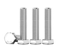Drenky 10 Pièces Boulons Hexagonaux M6 X 50mm Argent Acier Inoxydable A2 V2A Haute Résistance Boulon à TêTe Hexagonale DIN 933 Vis Inox Pour Meubles, Automobile Et Machinerie