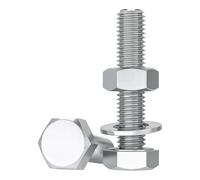 Drenky 10 Pièces Boulons Hexagonaux Plats et écrous et Rondelles En Acier Inoxydable A2 V2A Vis Boulons à Six Pans M10 X 35mm Assortiment Vis Boulon Kit DIN933 / DIN934 / DIN125