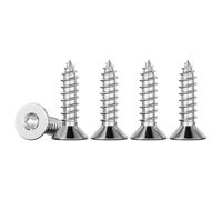 Drenky 100pcs M3 x 16 Vis à bois à tête fraisée Torx entièrement filetée pour aggloméré A2 Vis autotaraudeuses en acier inoxydable Quincunx standard Fixation à filetage complet pour le travail du bois