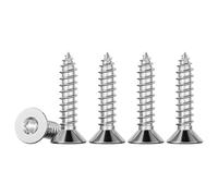 Drenky 100pcs M3 x 20 Vis à bois à tête fraisée Torx entièrement filetée pour aggloméré A2 Vis autotaraudeuses en acier inoxydable Quincunx standard Fixation à filetage complet pour le travail du bois