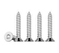 Drenky 100pcs M3 x 25 Vis à bois à tête fraisée Torx entièrement filetée pour aggloméré A2 Vis autotaraudeuses en acier inoxydable Quincunx standard Fixation à filetage complet pour le travail du bois