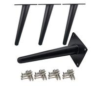 Drenky 4 pieds de table obliques,Pieds d'armoire en métal,Pieds de meubles de cône,Acier inoxydable,Noir peint 20cm de hauteur,Remplacement silencieux antidérapant pour canapés, Tables et autres pieds