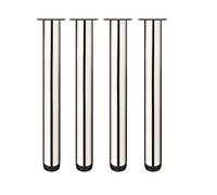 Drenky 4 Pieds Réglables 400 mm De Hauteur Épaissir Les Pieds d'armoire Pieds de Table Pieds de Meubles, Acier Inoxydable brossé, Hauteur réglable 0-15 mm Venez avec des vis en Acier Inoxydable