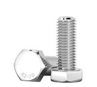 Drenky Boulon M8, 10 Pièces Boulons Hexagonaux Argent DIN933 Acier Inoxydable A2 V2A M8 x 80mm Haute Résistance Vis Inox Pour Automobile Et Machinerie