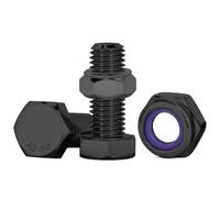 Drenky Boulons Et écrous Noir M10 Boulons à Six Pans Avec écrous Assortiment Acier Inoxydable A2 V2A Vis à Métaux M10 X 16mm 10Pcs Vis Inox Et écrous Pour Meubles, Voitures, Impression 3D