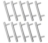 Drenky Lot de 10 Poignée Meuble,10 Pièces Poignee de Meuble Cuisine en Acier Inoxydable Poignée Tiroir Entraxe 96mm Poignee Porte Cuisine Poignée Porte Cuisine,Surface Brossée