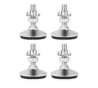 Drenky Lot de 4 pieds de nivellement réglables M10 x 30 mm en métal robuste avec écrous en T et écrous à vis, base en caoutchouc antidérapante silencieuse M10x30
