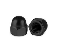 Drenky M6 écrous Borgnes Noir en Acier Inoxydable 25 Pièces écrous Borgnes Hexagonaux DIN 1587 Ecrou Borgne Inox M6 Hexagonaux Protection Vis, Boulons Filetés, Tiges Filetées