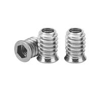 Drenky M8 Insert Fileté Bois Argent écrous à Visser M8 X 15mm Manchons à Visser Galvanisés écrou Hexagonal Fileté pour Meubles en Bois, 20 Pièces