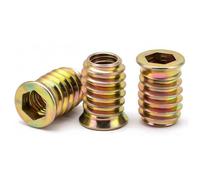 Drenky M8 Insert Fileté Bois , écrous à Visser M8 X 15mm Manchons à Visser Galvanisés écrou Hexagonal Fileté pour Meubles en Bois, 20 Pièces