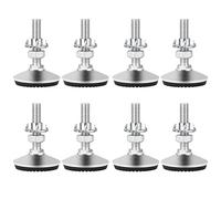 Drenky Pieds de Nivellement pour Meuble, Pied Réglable Hauteur 8 pièces M8 x 50mm Vis de Réglage avec Base en Caoutchouc Antidérapant et écrou en T