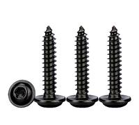 Drenky Vis à Tôle Autoperceuses M5x18mm,50 Pièces Vis Autoforeuse Torx avec Rondelle Acier Inoxydable A2 V2A Noir Vis Bois à Tête Bombée Plate Dureté élevée,Entièrement Fileté