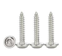 Drenky Vis à Tôle Autoperceuses M5x18mm,50 Pièces Vis Autoforeuse Torx avec Rondelle Acier Inoxydable A2 V2A Vis Bois à Tête Bombée Plate Dureté élevée,Entièrement Fileté