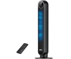 Dreo 20dB ventilateur colonne silencieux pour chambre, 7,6 m/s, oscillant à 90°, 92 cm, avec télécommande, ventilateurs tour équipés de 4 vitesses, 4 modes, et minuterie 8H, noir, Nomad One