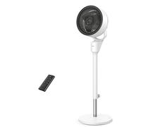 DREO 25 dB Ventilateur Silencieux sur Pied, Ventilateurs Puissants avec Télécommande, Portée de 24 m, 3 Modes,Hauteur réglable de 86 à 104 cm, Vertical manuel à 90°, Minuterie de 6 h