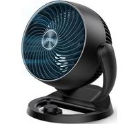 Dreo 28 dB Ventilateur de table silencieux, 18 cm diamètre, 3 vitesses, inclinaison réglable à 120°, compact, discret, portable pour chambre ou bureau, modèle Fox One, noir