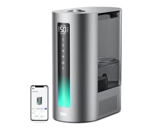 Dreo 6L Humidificateur chambre à coucher, intelligent, brume chaude/froide, pour plantes et bébé, remplissage par le haut, 60H d'autonomie, silencieux, avec minuterie, compatible Google/Alexa, HM713S