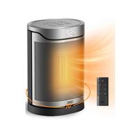 DREO Atom 318, Chauffage soufflant céramique PTC, 1500 W, économe en énergie, chaleur instantanée 2 s, oscillation 70°, minuterie 12 h, 8 protections de sécurité, télécommande
