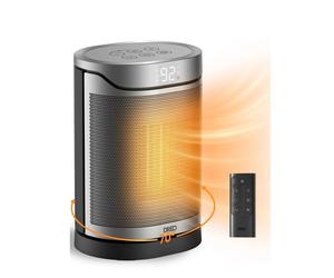 DREO Atom 318, Chauffage soufflant céramique PTC, 1500 W, économe en énergie, chaleur instantanée 2 s, oscillation 70°, minuterie 12 h, 8 protections de sécurité, télécommande