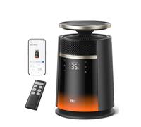 DREO Chauffage d’Appoint pour Toute la Pièce, 360° et Directionnel | 3 niveaux de chauffage, mode ventilation, flux d’air jusqu’à 4,1 m/s, thermostat et 8 niveaux de sécurité