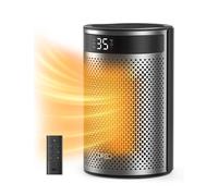 DREO Chauffage d'appoint PTC céramique écoénergétique - 1500 W, 34 dB silencieux, minuterie 12 h, 8 protections de sécurité, télécommande, Atom 416.