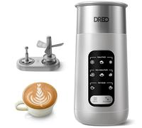 Dreo Mousseur à lait électrique 8 en 1 pour latte art café, 270 ml, mousseur chaud et froid, chauffe-lait automatique pour lait laitier et non laitier avec LED, anti-brûlure, facile à nettoyer, gris