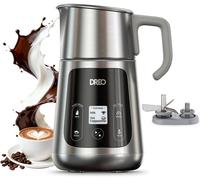 DREO Mousseur à lait électrique tout-en-un pour latte art et café, mousse microfine, chauffe-lait automatique 15 oz/450 ml avec 30 préréglages, compatible lave-vaisselle, convient pour le lait végétal