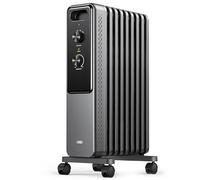 Dreo Radiateur à huile 2000W avec 9 ailettes, chauffage électrique silencieux pour chambre, thermostat réglable, protection surchauffe et basculement, sécurité enfant et mode économie d’énergie