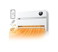 Dreo Radiateur mural intelligent, chauffage électrique pour chambre, oscillation verticale 120°, thermostat réglable, télécommande, minuterie 24h, installation facile, compatible Alexa, WH719S