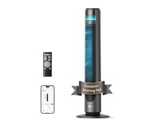 DREO TurboCool 711AS Ventilateur Brumisateur d’Extérieur, 10 m/s, 12 vitesses, 4 modes, oscillation 150°, silencieux 20 dB, moteur DC, résistant aux intempéries, pour intérieur et extérieur