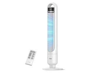 DREO Ventilateur Colonne Silencieux 23 dB pour Chambre, Couverture Max 9.8 m, Ventilateur Debout sans Lame, Oscillation 90°, 4 Vitesses, 3 Modes, Minuteur 8H, Affichage LED