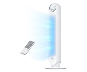 Dreo ventilateur colonne silencieux, Vitesse 7,6 m/s - Oscillant à 90° ventilateurs tour pour chambre, 92 cm de haut, Télécommande incluse, 4 vitesses, 4 modes, minuterie 8H, Noir - Nomad One