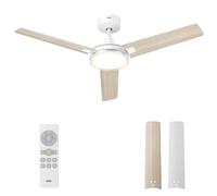 DREO ventilateur de plafond avec lumière et télécommande 132 cm, ventilateur blanc, 5 températures de couleur CCT, LED dimmable 6 niveaux, 6 vitesses, moteur CC réversible silencieux, minuterie 1/4/8h