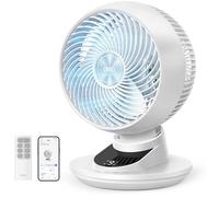 DREO ventilateur de table intelligent 3D pour chambre, flux d’air puissant 8,8 m/s, ultra silencieux 22 dB, oscillation 90°, contrôle app et vocal, 9 vitesses, minuterie 8/12 h pour maison et bureau.