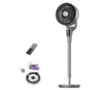 DREO Ventilateur sur Pied Silencieux pour Chambre [Amélioré], Flux d’Air 27m, 20dB, Oscillation 90°, Moteur DC, 8 Vitesses, 3 Modes, Hauteur 96-106 cm, Minuterie 8H, Inclinaison 105°