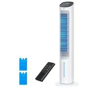 DREO Ventilateur Tour avec Refroidissement, Ventilateur Silencieux avec Refroidissement par Eau, Rafraîchisseur d’Air Évaporatif 40 Pouces, Oscillation à 80°, 3 Modes, 4 Vitesses, Télécommande, Blanc