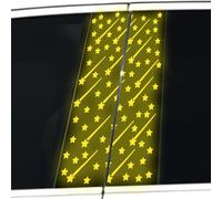 Dreothy Lot de 2 autocollants réfléchissants Star Meteor pour voiture, pilier B, pilier central, portière, fenêtre, décoration extérieure (jaune)