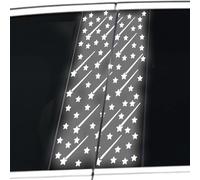 Dreothy Lot de 2 autocollants réfléchissants Star Meteor pour voiture, pilier B, pilier central, portière et fenêtre, autocollants décoratifs extérieurs (blanc)