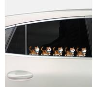 Dreothy Lot de 5 autocollants réfléchissants en vinyle avec motif chat marchant - Blanc/tigré/léopard/gris - Motifs d'animaux amusants pour les amoureux des chats (chat tabby)
