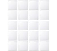 DRERIO 20 Pièces Miroir Autocollant 10 x 10 cm Miroir Adhésif Flexibles Carreaux - 1mm D'épaisseur - Miroir Acryliques Mural pour Cuisine Salle de Bain Salon