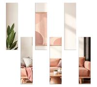 DRERIO 6 Pièces Miroirs Mural Rectangulaire - 40 x 10 cm - Miroir Adhesif Mural, Grand Miroir Rectangulaire Long Autocollant Acrylique Décoration pour Chambre Salon Porte