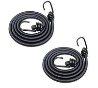 DRERIO Lot de 2 tendeurs élastiques Longs sangles élastiques robustes pour bagages - Noir - Moto, voiture, caravane, coffre, vélo, verrouillage de charge