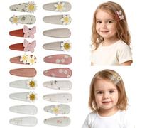 DRERIO Lot de 20 petites pinces à cheveux mignonnes pour enfants avec bouton pression, accessoires de cheveux faits à la main pour les tout-petits et les écolières