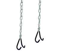 Dresco crochets à vélo avec chaîne 50 cm acier noir/argent 2 pièces Zilver