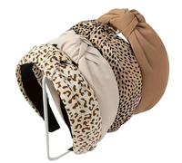 DRESHOW 4 Pièces Bandeaux pour Femmes et Filles Imprimé Fleuri Plastique Noué Bandeau Mode Boho Large Barrettes à cheveux Non glissant Cheveux Accessoires