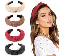 DRESHOW 4 Pièces Bandeaux pour Femmes et Filles Plastique Noué Bandeau Mode Boho Large Barrettes à cheveux Non glissant Cheveux Accessoires