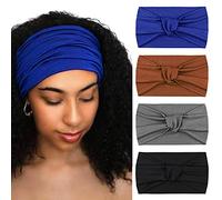 DRESHOW 4 Pièces Femme Bandeaux Fleurs Ancienne Élastique Bandeau Criss Cross Bande de Cheveux Accessoire