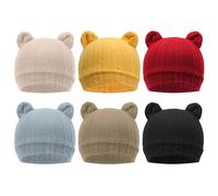 DRESHOW Bébé Bonnet Nouveau-né Bambin Doux Mignon Tricoté Chapeau pour Bébés Garçons Child Casquette Bonnets, 0-6 mois, 6 Pack Bear Ears: Set-7UK