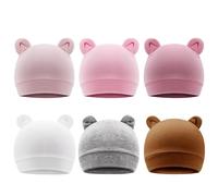 DRESHOW Bébé Bonnet Nouveau-né Bambin Doux Mignon Tricoté Chapeau pour Bébés Garçons Enfant Casquette Bonnets, 0-6 mois, 6 Pack Bear Ears: Set-7UK
