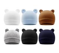 DRESHOW Bébé Bonnet Nouveau-né Bambin Doux Mignon Tricoté Chapeau pour Bébés Garçons Enfant Casquette Bonnets, 0-6 mois, 6 Pack Bear Ears: Set-7UK